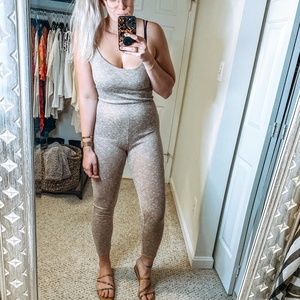 A'GACI Slim Fit Knit String Tie Back Jumpsuit